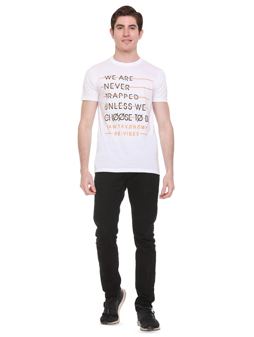 white typographic chest print t-shirt - 16698120 - Zoom Image - 4