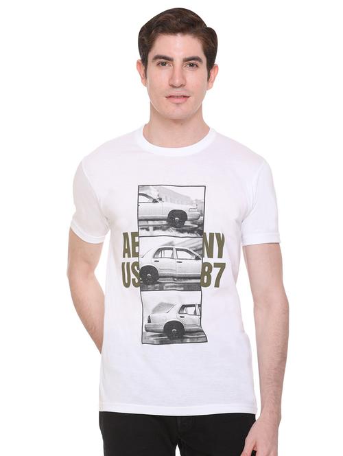 white chest print t-shirt - 16698123 - Standard Image - 1
