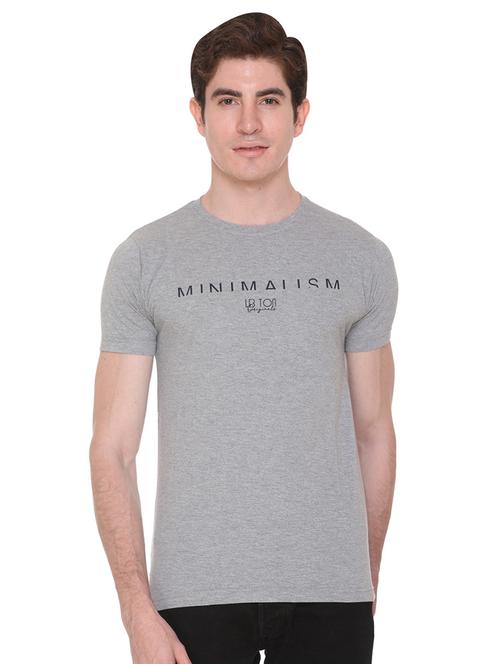 grey typographic chest print t-shirt - 16698128 - Standard Image - 1