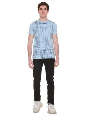 light blue front printed t-shirt - 16698135 - Standard Image - 4