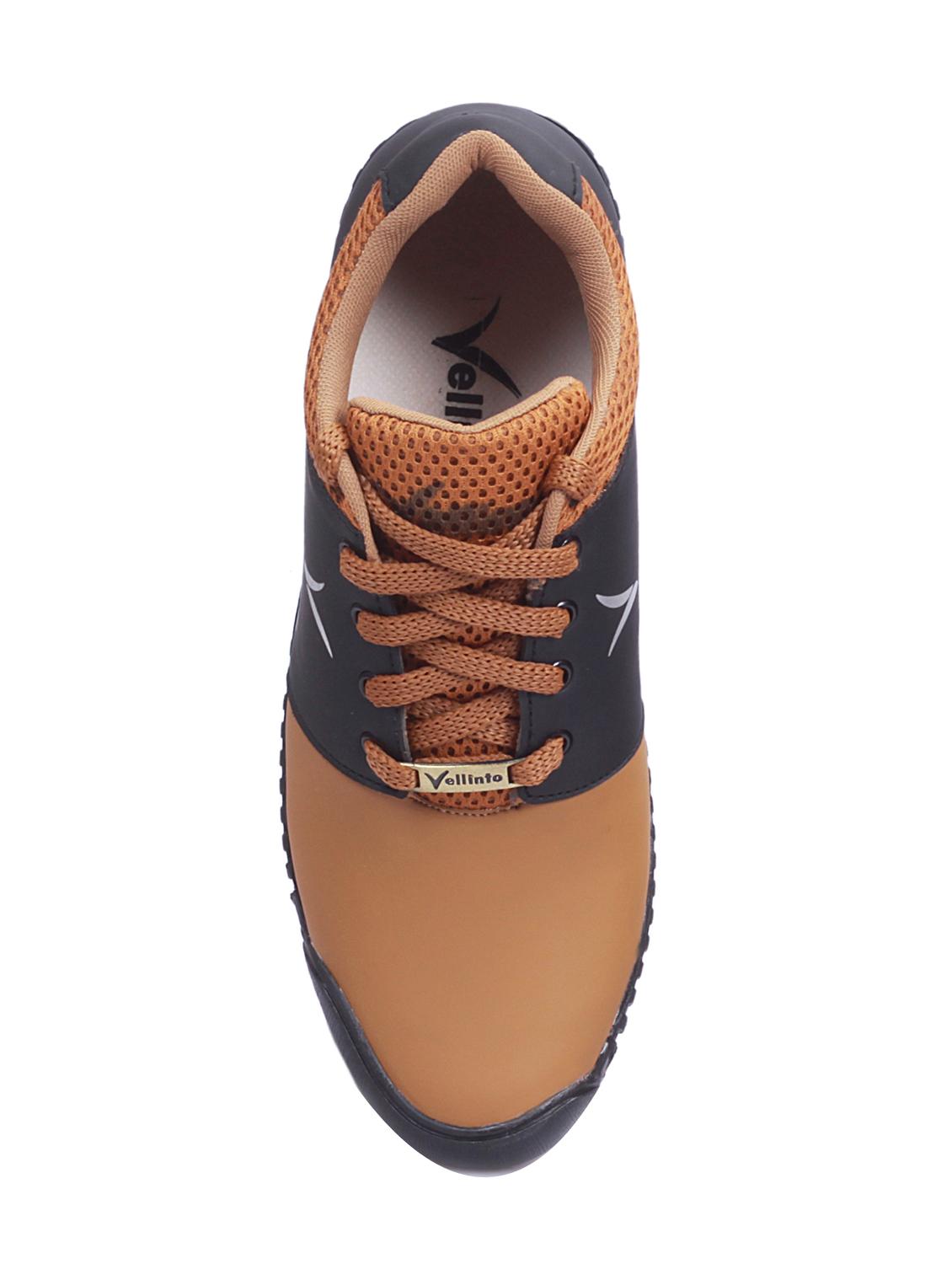 brown leatherette lace up sneakers - 16698305 - Zoom Image - 4
