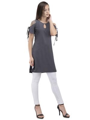 key hole neck cold shoulder top - 16698472 - Standard Image - 4
