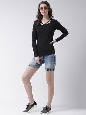 asymmetric neck long sleeved tee - 16698552 - Standard Image - 4
