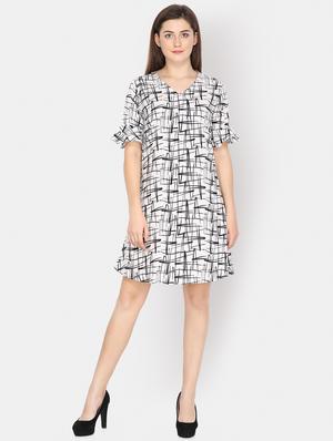 abstract a-line ethnic dress - 16698607 - Standard Image - 4