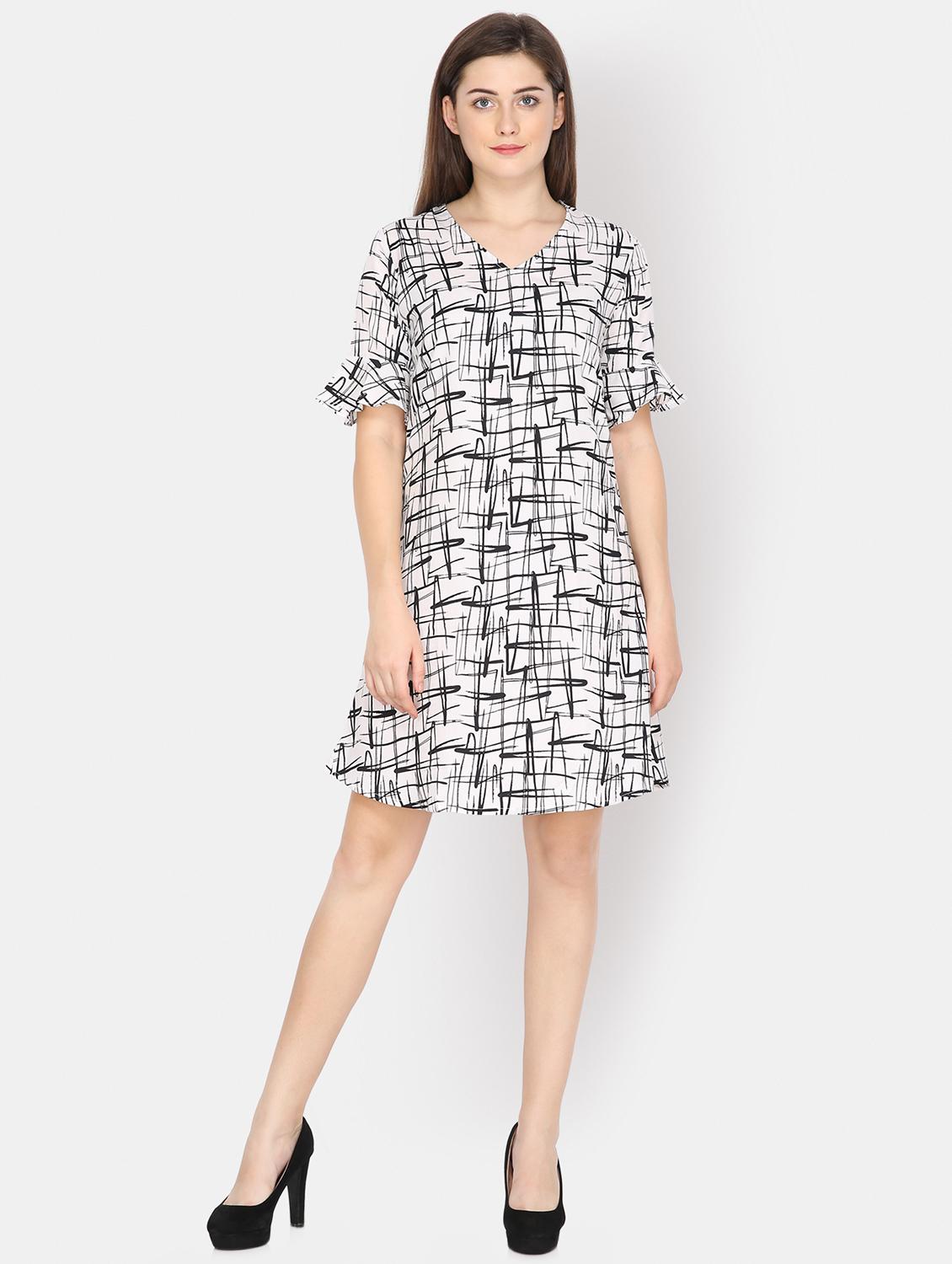 abstract a-line ethnic dress - 16698607 - Zoom Image - 4