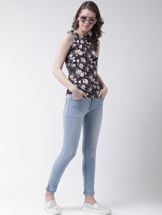 halter neck frill detail floral top - 16698790 - Zoom Image - 4