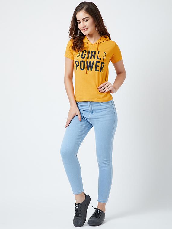 short sleeved quirky text hooded tee - 16699040 - Zoom Image - 4