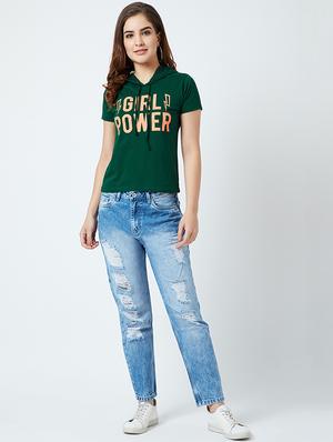 short sleeved quirky text hooded tee - 16699041 - Standard Image - 4