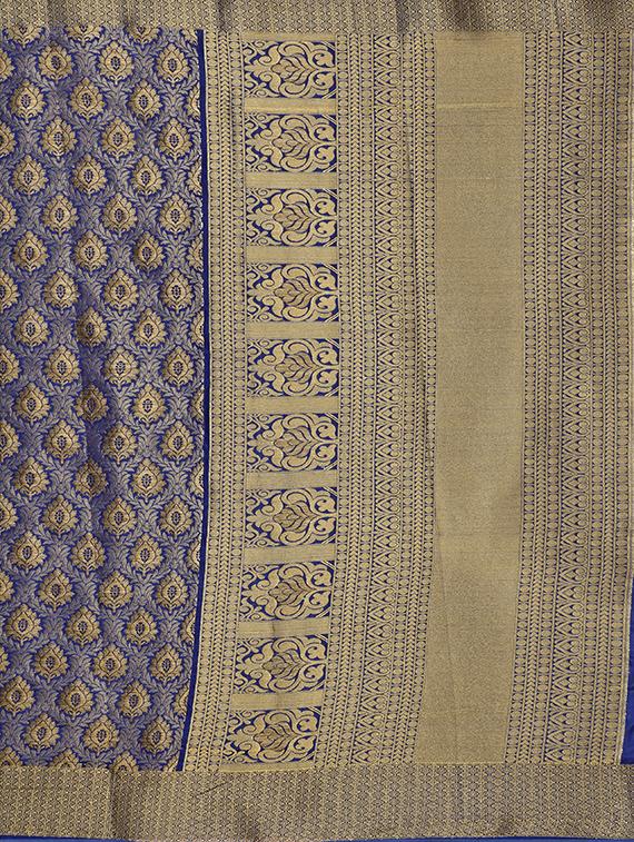 ethnic motif kanjivaram saree with blouse - 16699138 - Zoom Image - 4