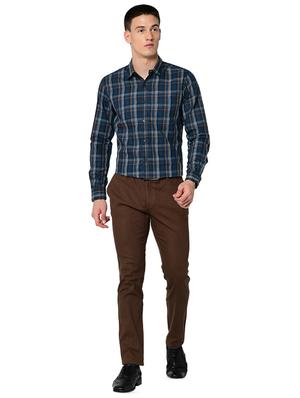 dark brown organic linen solid flat front casual trouser - 16699237 - Standard Image - 4