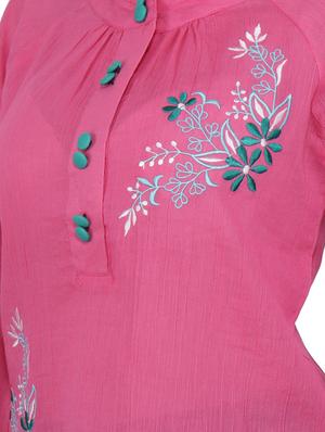 embroidered a-line kurti - 16699282 - Standard Image - 4