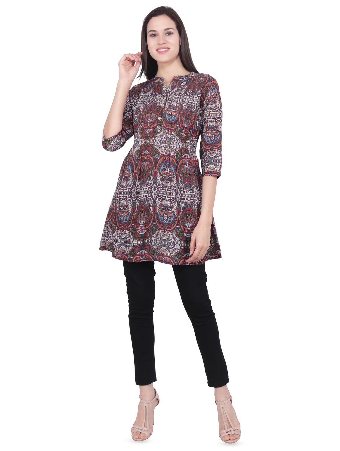 kalamkari a-line kurti - 16699284 - Zoom Image - 4