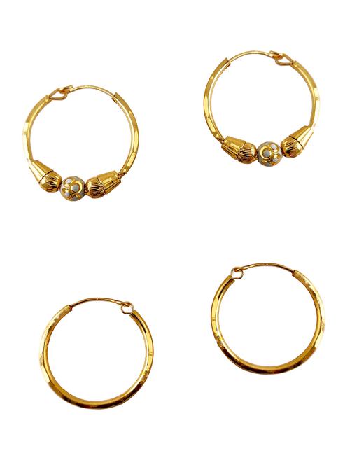 gold brass hoop earring - 16699289 - Standard Image - 1