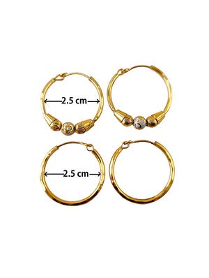 gold brass hoop earring - 16699289 - Standard Image - 4