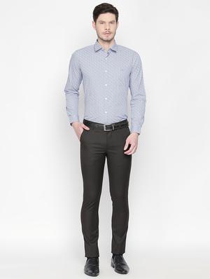 black solid flat front formal trouser - 16699719 - Standard Image - 4