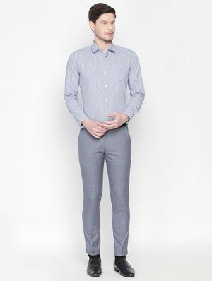 grey textured flat front formal trouser - 16699729 - Standard Image - 4