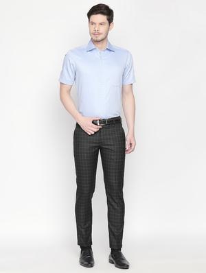 black checkered flat front formal trouser - 16699730 - Standard Image - 4