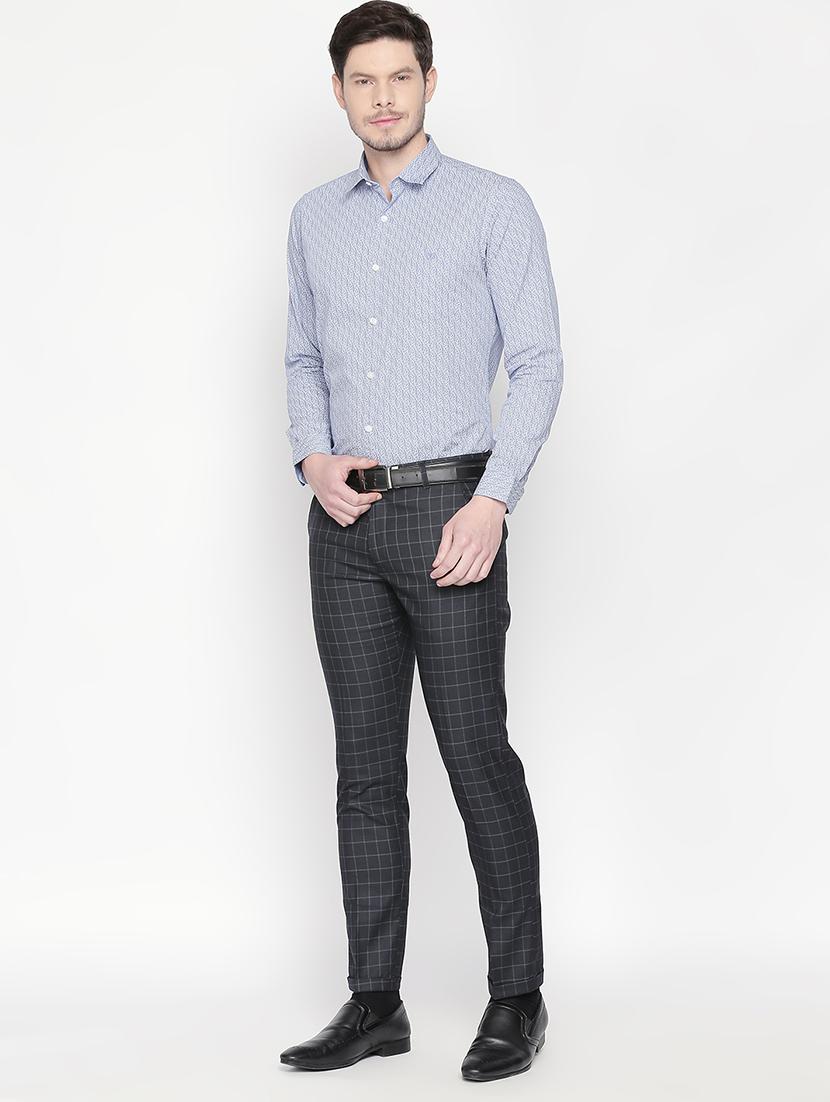black checkered flat front formal trouser - 16699731 - Zoom Image - 4
