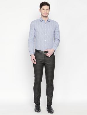 black checkered flat front formal trouser - 16699732 - Standard Image - 4
