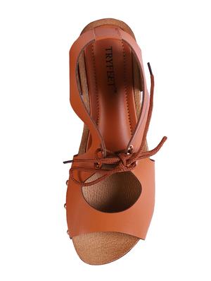 tan lace-up sandals - 16699871 - Standard Image - 4