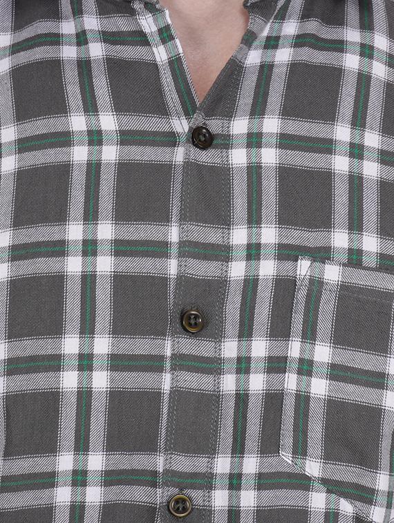 grey checkered casual shirt - 16699882 - Zoom Image - 4