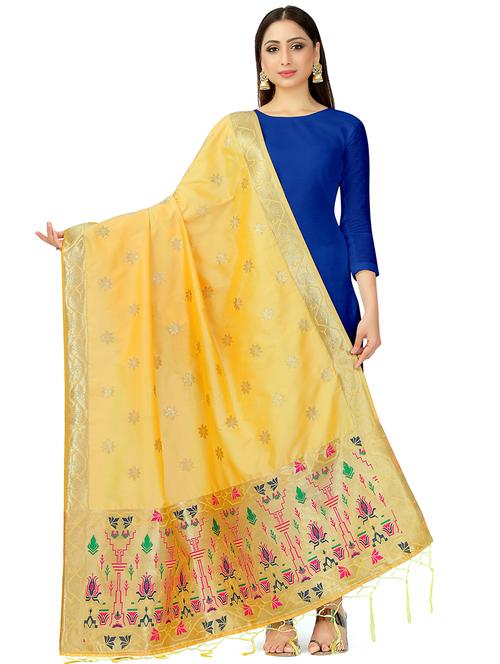 floral printed banarasi dupatta - 16700270 - Standard Image - 1