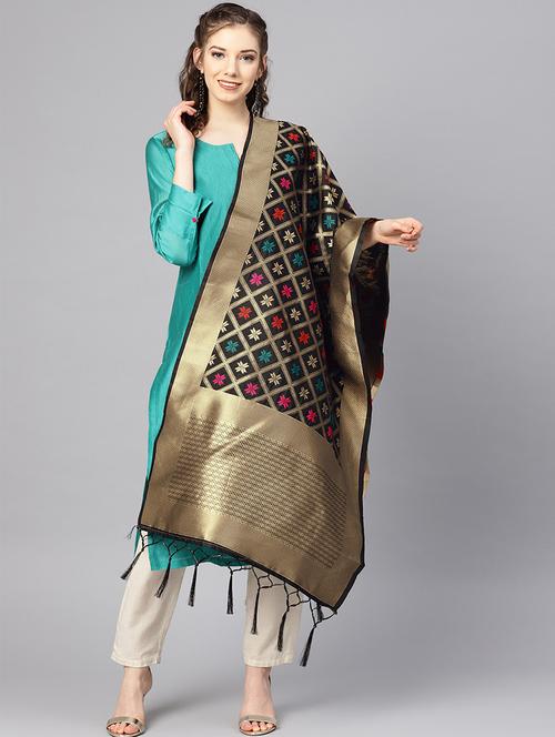 floral banarasi dupatta - 16700544 - Standard Image - 1