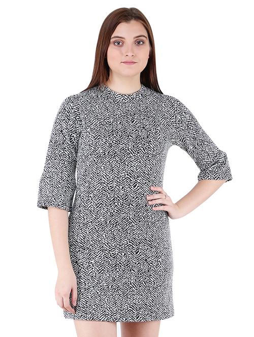 round neck printed shift dress - 16700716 - Very Small Image - 1
