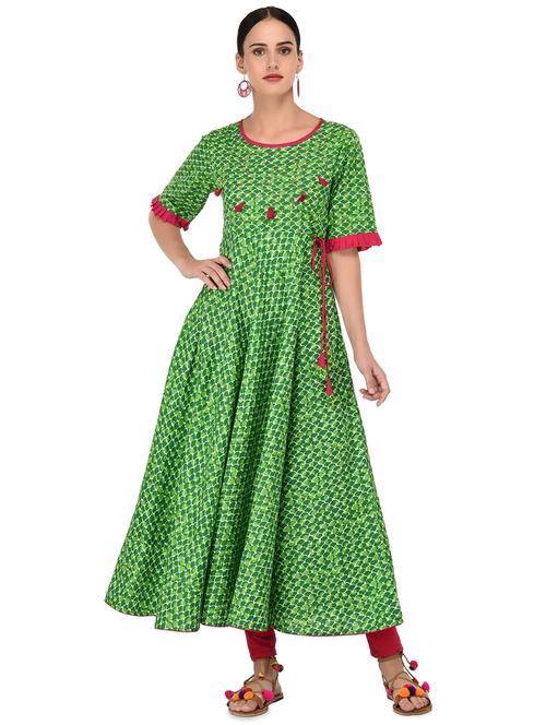 animal print anarkali kurta - 16700755 - Standard Image - 1