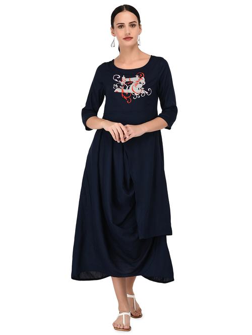 cowl a-line kurta - 16700781 - Standard Image - 1