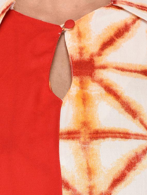 printed flared kurta - 16700787 - Zoom Image - 4