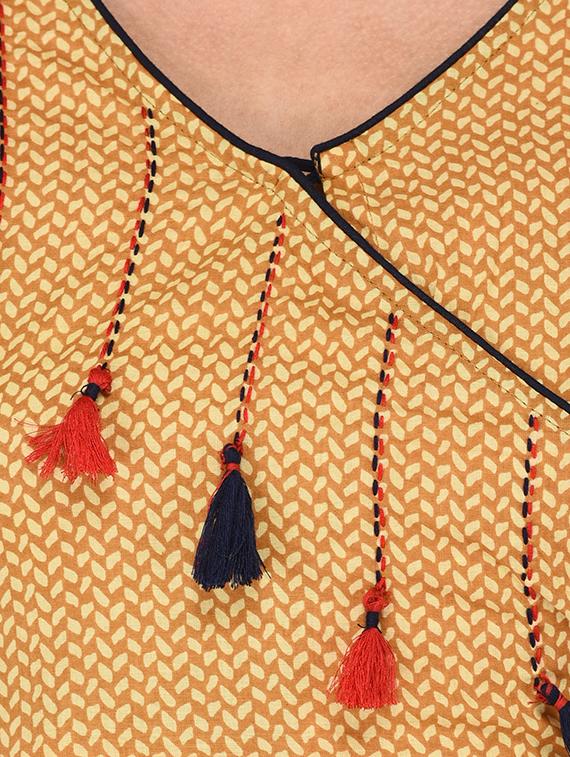 printed flared kurta - 16700794 - Zoom Image - 4