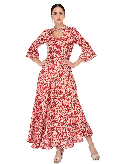printed flared kurta - 16700801 - Standard Image - 1