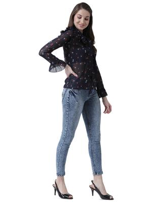 tie up neck frill detail shirt - 16700836 - Standard Image - 4