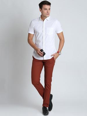red solid chinos - 16701011 - Standard Image - 4