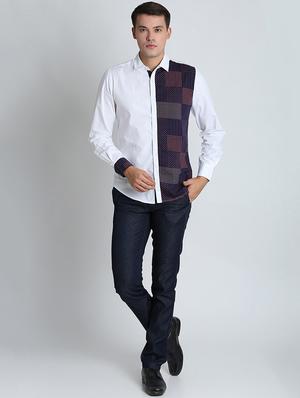 dark blue printed chinos - 16701022 - Standard Image - 4