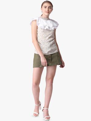 ruffle detail floral top - 16701473 - Standard Image - 4