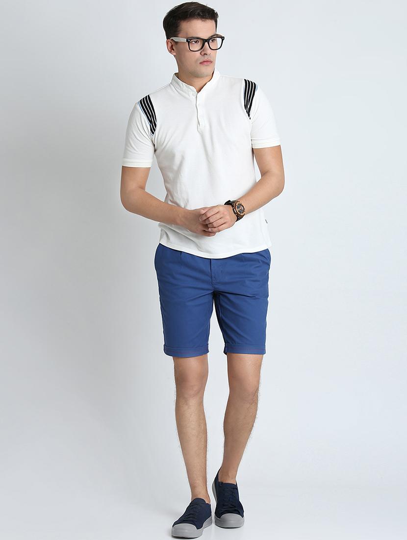 blue solid bermuda shorts - 16701789 - Zoom Image - 4