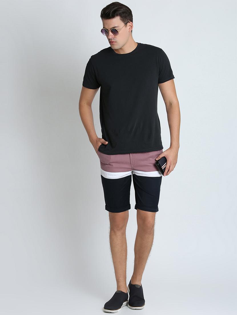 purple color block bermuda shorts - 16701847 - Zoom Image - 4