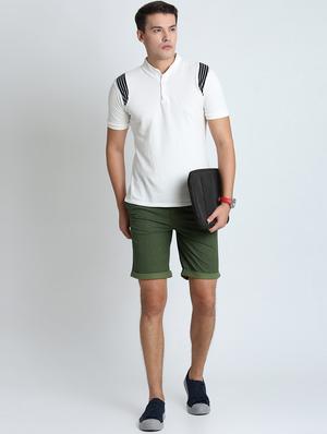 green solid bermuda shorts - 16701865 - Standard Image - 4