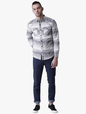 grey checkered casual shirt - 16702088 - Standard Image - 4