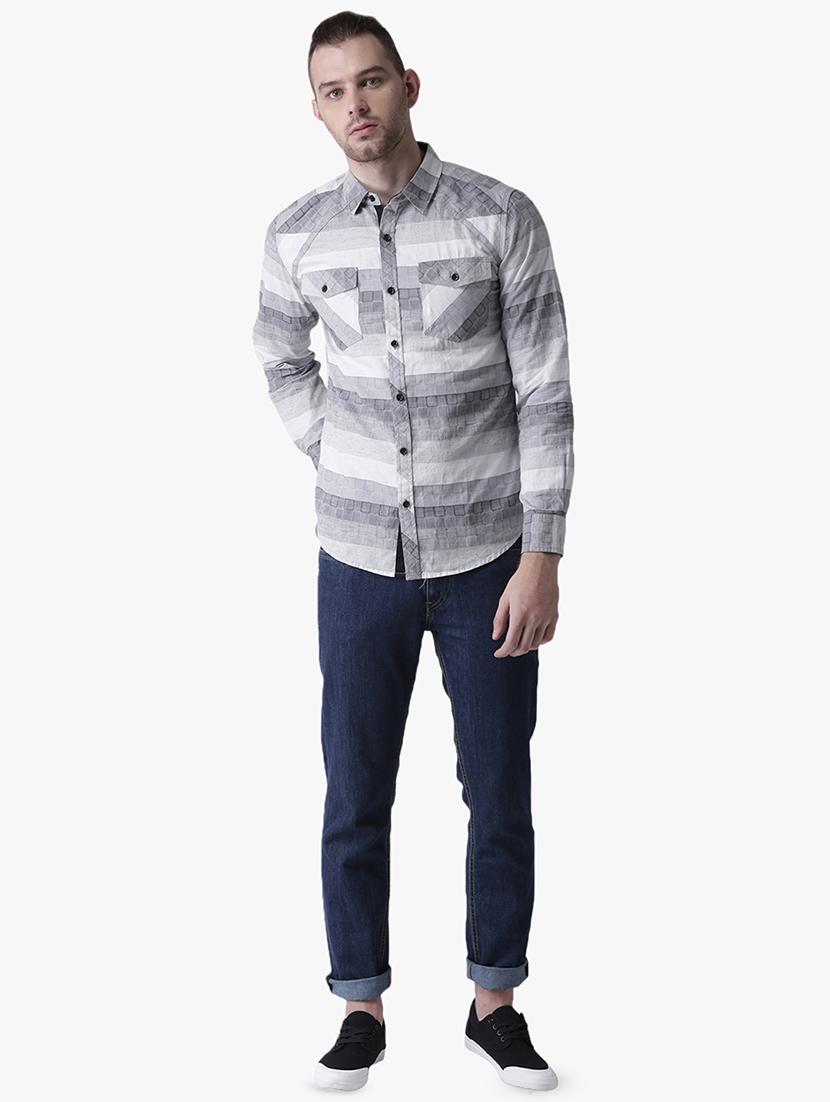 grey checkered casual shirt - 16702088 - Zoom Image - 4