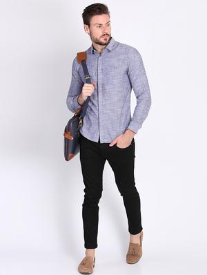 grey solid casual shirt - 16702179 - Standard Image - 4