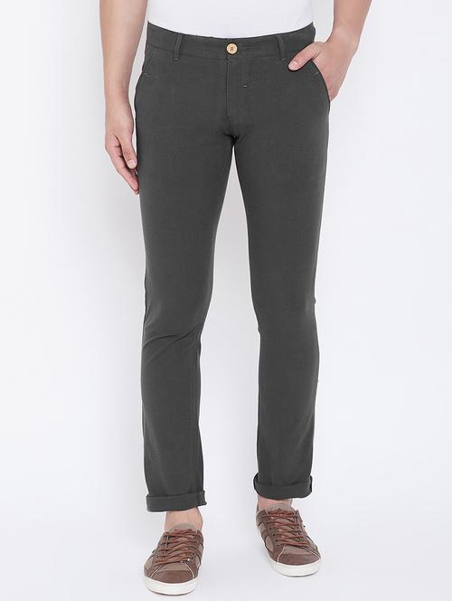 black solid chinos - 16702292 - Very Small Image - 1