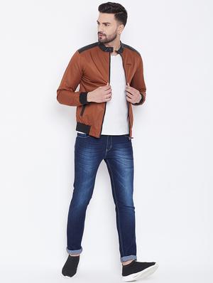 brown solid bomber jacket - 16702355 - Standard Image - 4