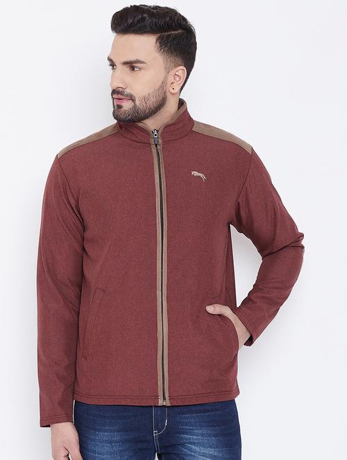red solid casual jacket - 16702357 - Standard Image - 1
