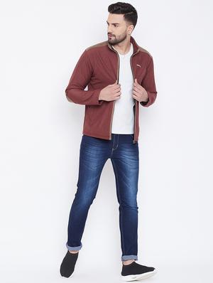 red solid casual jacket - 16702357 - Standard Image - 4