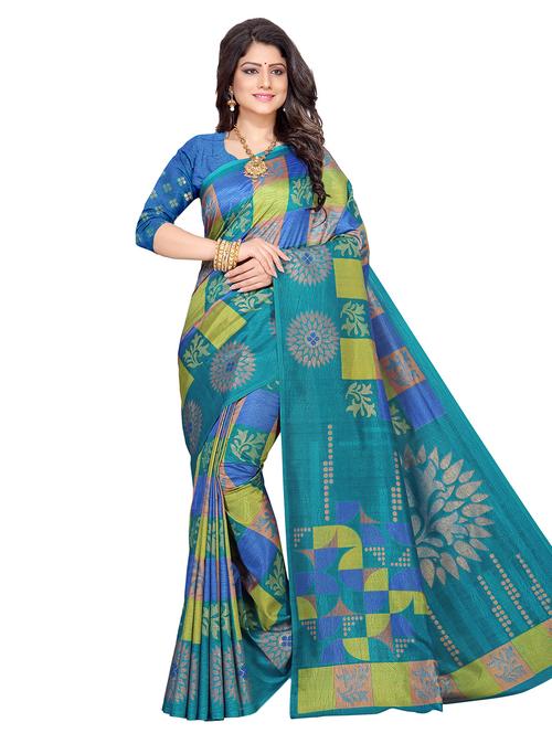 checkered printed saree with blouse - 16702443 - Standard Image - 1