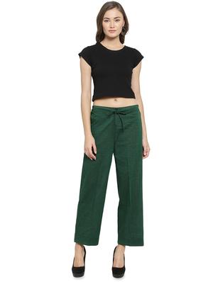 tie front solid flat front trouser - 16702666 - Standard Image - 4