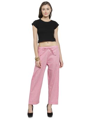 tie front solid flat front trouser - 16702670 - Standard Image - 4
